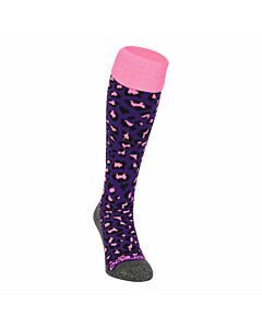BRABO - bc8450c socks cheetah purple - Paars Combinatie