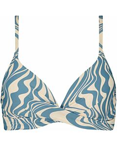 BEACH LIFE - swirl twist bikinitop - Off White-Blauw