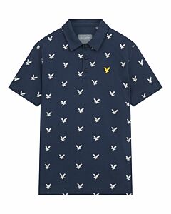 LYLE & SCOTT - Eagle print polo shirt - marineblauw