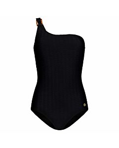TEN CATE BEACH - swimsuit one shoulder - Zwart