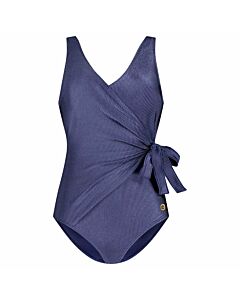 TEN CATE BEACH - swimsuit v-neck padded - Blauw